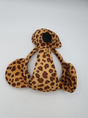 peluche à imprimé léopard sur fond blanc