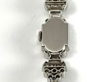 a black cord with a silver metal clasp on it