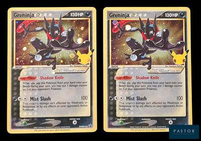 deux cartes Pokémon présentant des motifs différents sur un fond noir