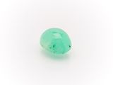 a close up of a green stone on a white surface