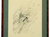 une image représentant un dessin de chien dans un cadre en bois