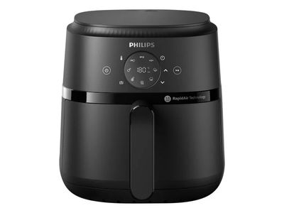 La friteuse à air chaud Philips est posée sur un fond blanc