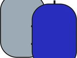 une paire de miroirs ovales bleus et gris