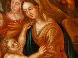 an image of a painting of a woman holding a baby