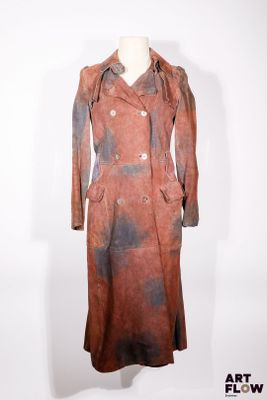 JACQUES ESTEREL - Long Trench-coat dit Lèche-bottes en daim …