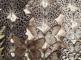 a lot of butterflies that are hanging on the wall