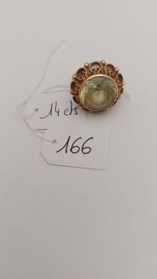 Bague or 585° (14cts) avec pierre imposante TDD 55 - Poids b…