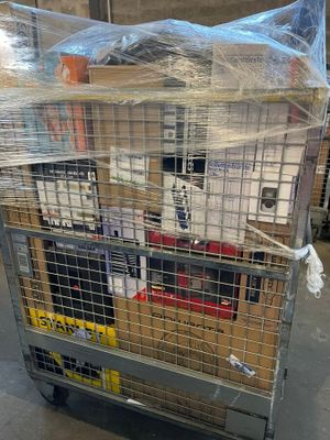 a cart with a bunch of items in it