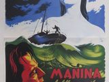 une affiche du film « Maniana », représentant une femme et un bateau