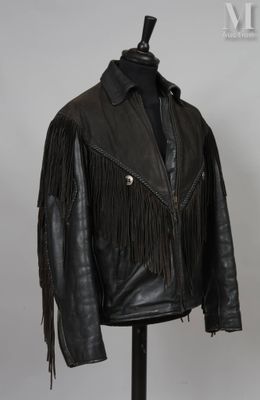 black leather jacket with fringes on a mannequin mannequin mannequin mannequin mannequin mannequin mannequin mannequin