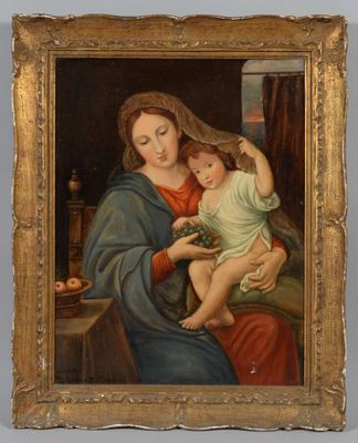 an image of a painting of a woman holding a child