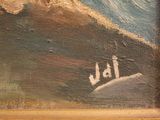 a picture of a painting of a person on a surfboard