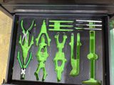 many different tools in a black box on the table
