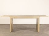 the table is made out of plywood wood and has a rectangular top