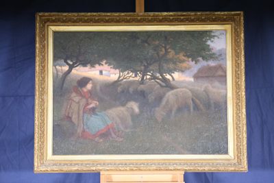 Ecole moderne, Bergère et ses moutons - Photo 1