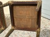two chairs that are sitting next to each other on the floor