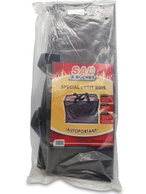 le sac est rempli de plastique noir et comporte une poignée noire