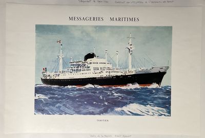 a picture of a picture of a ship in the water