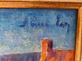 a picture of a painting of a man sitting on a bench