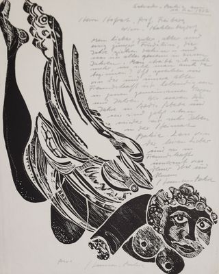un dessin en noir et blanc représentant un oiseau sur une feuille de papier
