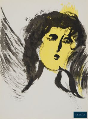 an image of a painting of a woman ' s face in yellow and black
