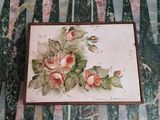 a picture of a picture of flowers on a tile floor