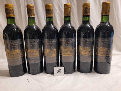 6 bouteilles CHÂTEAU VILLEGEORGES 1964 HAUT MEDOC, étiquette…