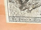 a drawing of a man and a woman on a horse