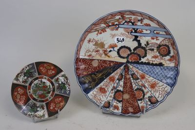Lot de deux plats en porcelaine Imari, XXeme.