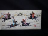 une photo d'un tableau représentant un groupe de personnes à cheval