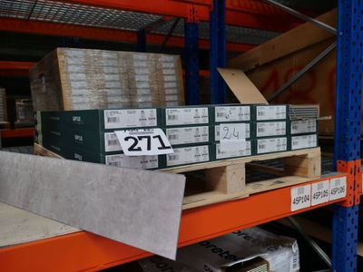 many boxes on the shelves in the warehouse