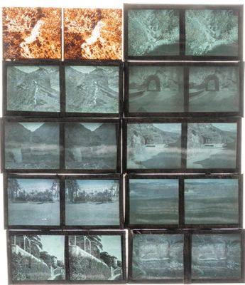 Ensemble de dix plaques diapositives représentant Roche et V…