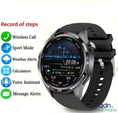 une photo d'une montre connectée avec des instructions à l'écran