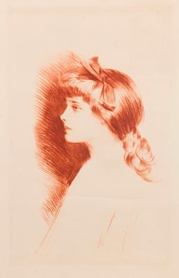 Paul-César Helleu (1859-1927) Ellen Helleu de profil, âgée d…