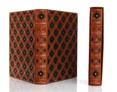 un vieux livre orné d'un motif décoratif sur la couverture et au dos