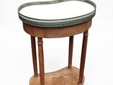 a small table with a tray on top of it