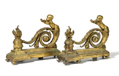 pair of antique brass figurines of a peacock and a bird