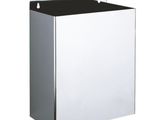 a close up of a metal box on a white background