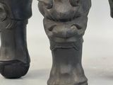 a close up view of a statue of a horse ' s head