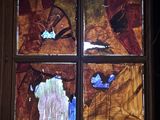 a picture of a stained glass window in a room