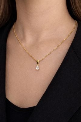 Collier en or jaune 750 °/°°° (18K) à maille forçat et pende…