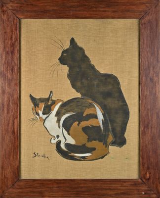 a picture of a cat and a cat sitting together