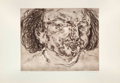 une image représentant le dessin du visage d'un homme en noir et blanc
