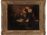 an image of a painting of a group of people sitting around a table
