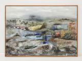 un tableau sur le mur d'une pièce avec un tableau sur le mur