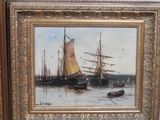 a picture of a painting of a sailboat in the water