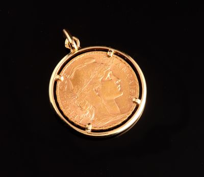 Pièce de 20 Francs Or Marianne Coq 1908 en Pendentif