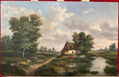 CHARLES THÉOPHILE DEMORY (1833-1895) Paysage bucolique au je…