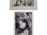 deux dessins en noir et blanc d'un homme et d'une femme