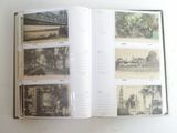 an open book with pictures of a bridge and buildings on it